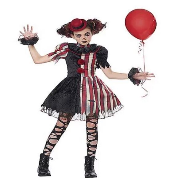 NEW SPIRIT Twisted Clown Halloween Costume Kids Size X-Large 12-14